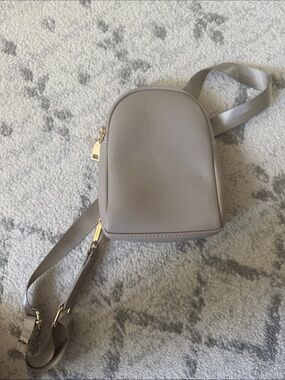 Madison West Taupe Crossbody Bag with Gold Hardware
